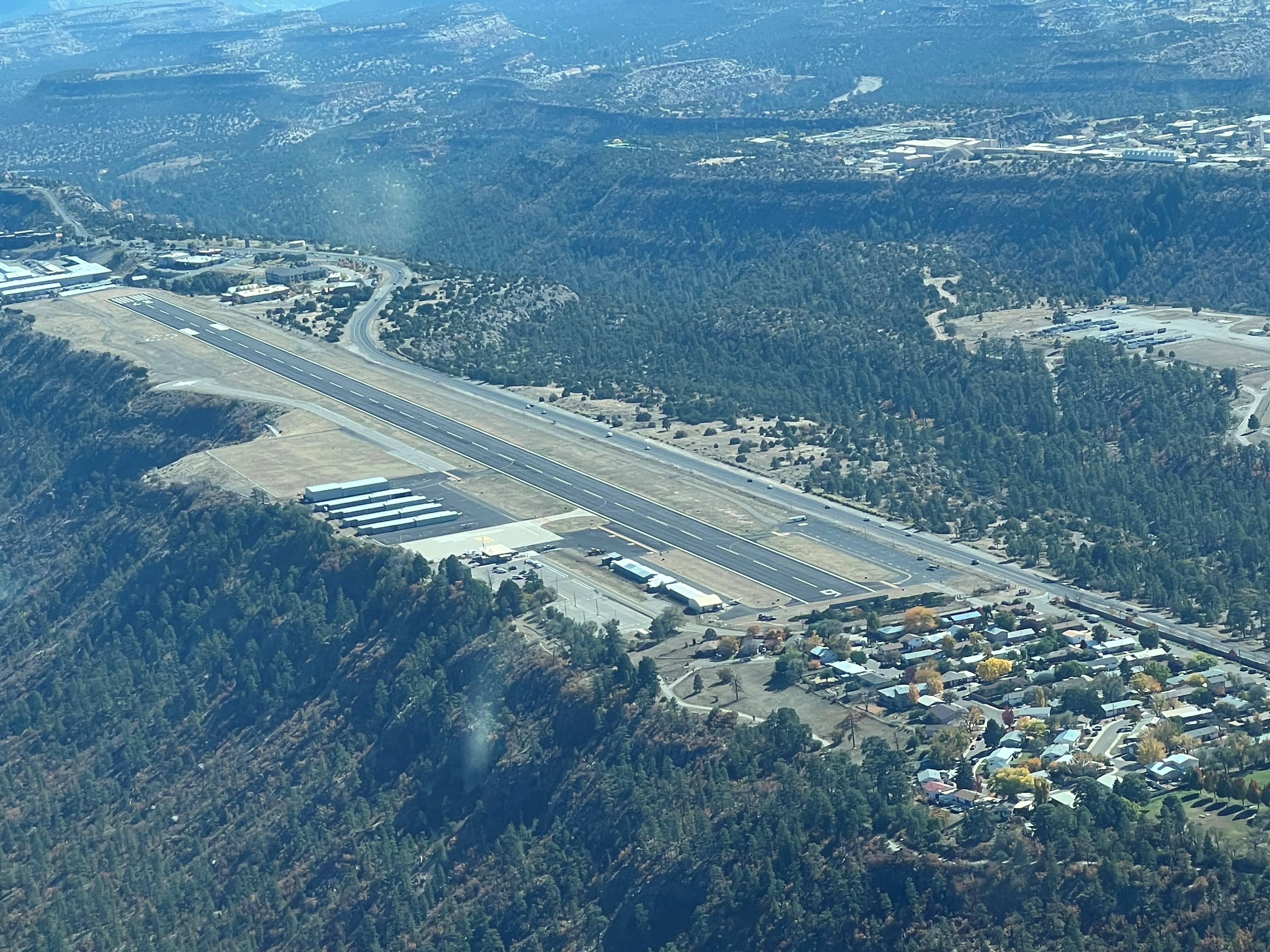 Aerial view of the Los Alamos county Airport
