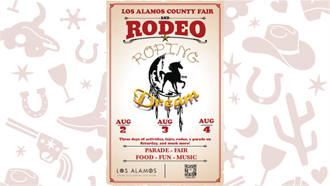 Los Alamos County Fair & Rodeo Dates with Logo of Roping the Dream.png