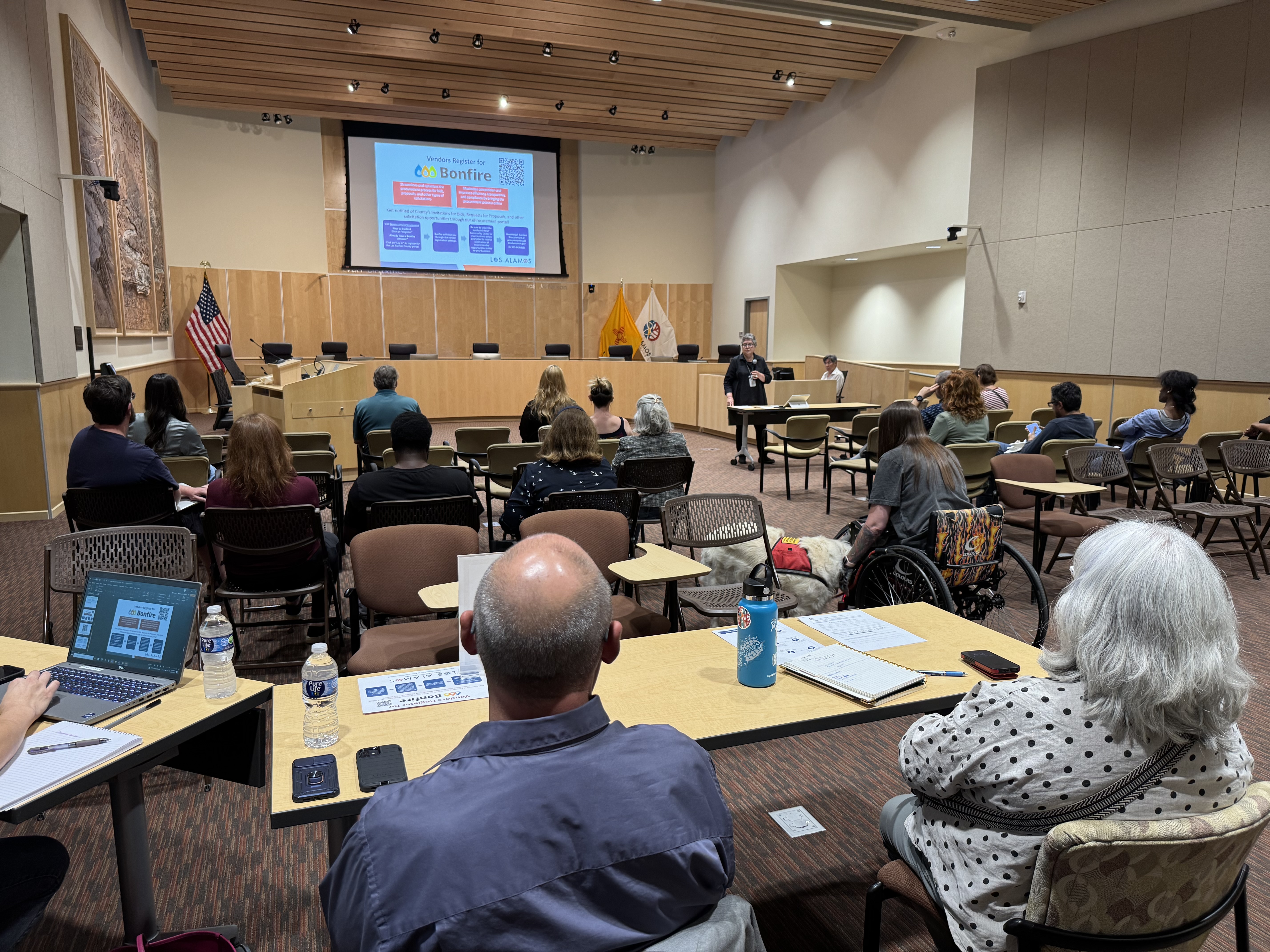 Chief Purchasing Officer Annalisa Miranda presents to local vendors