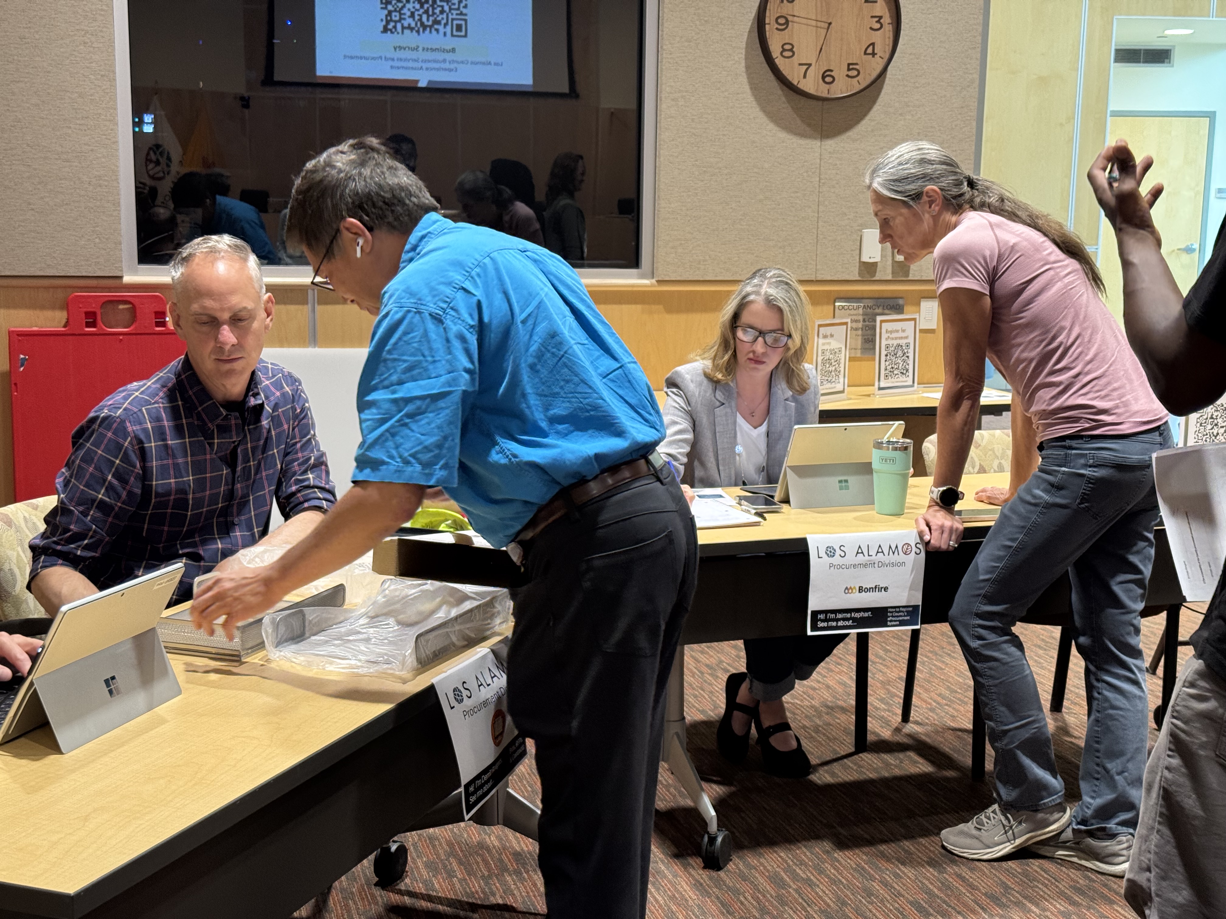 Procurement staff meet with local vendors