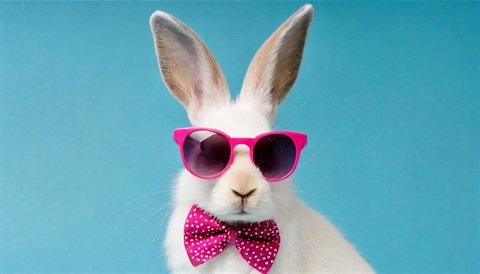Easter Bunny with pink sunglasses image