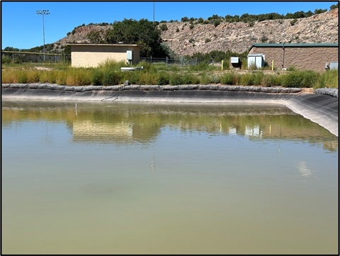 Pond filled with reclaimed water