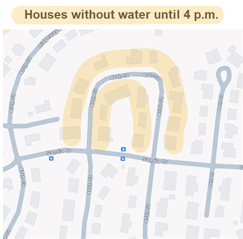 Map of water break area