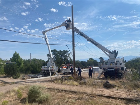 Pole impacted when cable was snagged