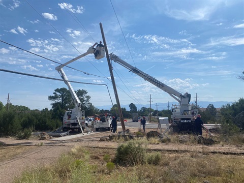 Pole impacted when cable was snagged