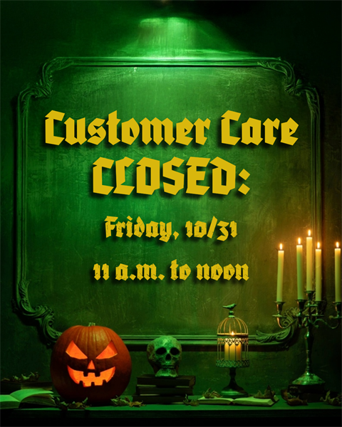 Halloween closure 11am-12pm