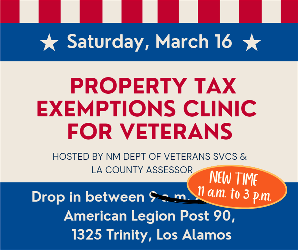 Property tax exemptions clinic for veterans March 16 Incorporated