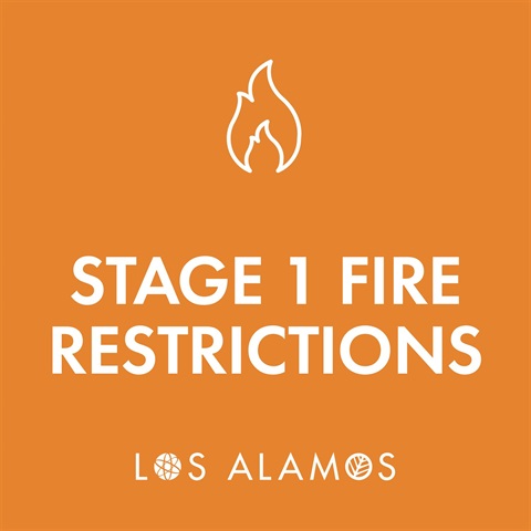 Orange background with a white outline of a flame and white text, 